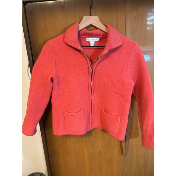 Vintage Petite Sophisticate Coral Sweater Jacket Size S - Picture 1 of 3